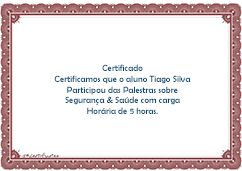 certificado curso de inglês